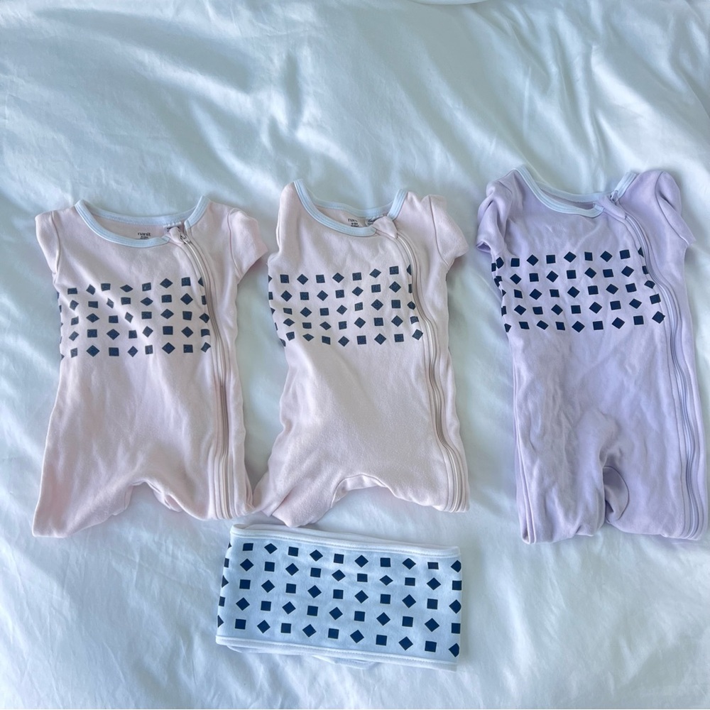 Nanit pajamas and band - Pink and Purple (9-12M and 12-18M)